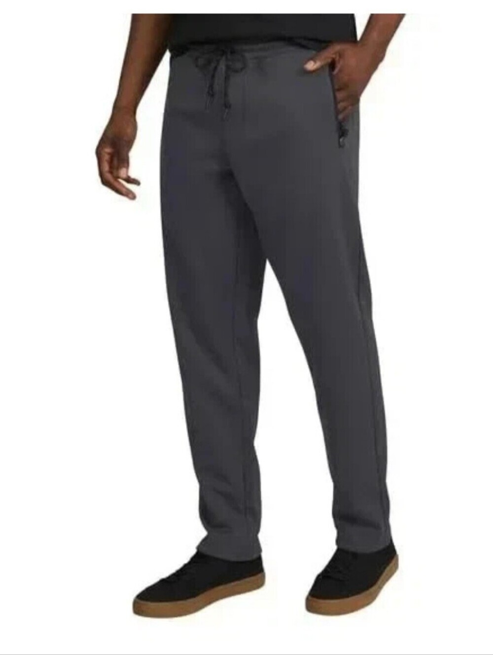 Weatherproof Vintage Men's Tech Fleece Joggers Zip Cargo Pockets Dark Gray Med